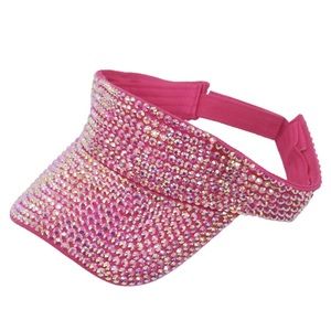 Sparkly Rhinestone Bling Sun Visor, Sun Hat for Ladies, Beach Hat